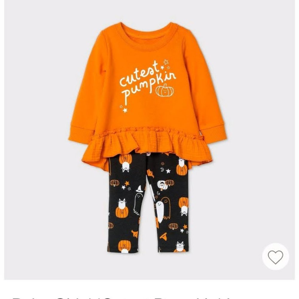 Baby Girls' 'Cutest Pumpkin' Top/Bottom Set